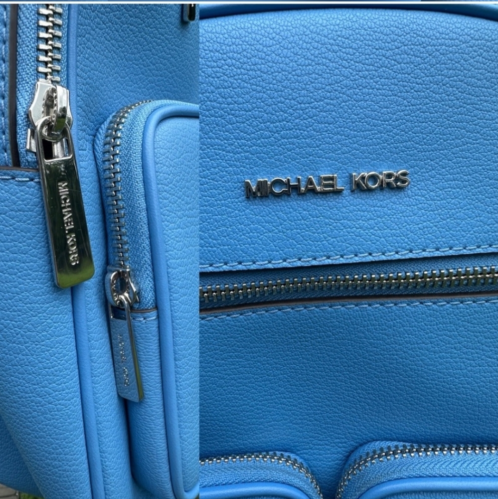 Michael Kors 3fer Backpack Jet Set Blue With MK Dust Bag And Wallet 3-fer - Picture 3 of 16